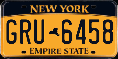 NY license plate GRU6458