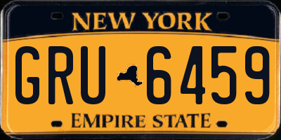 NY license plate GRU6459