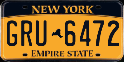 NY license plate GRU6472