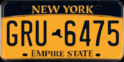 NY license plate GRU6475