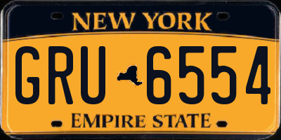 NY license plate GRU6554