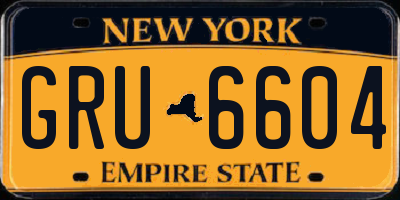 NY license plate GRU6604