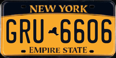 NY license plate GRU6606