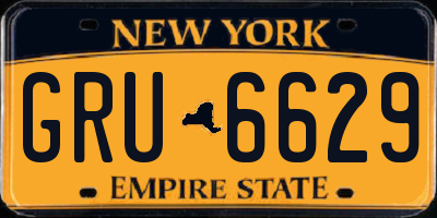 NY license plate GRU6629