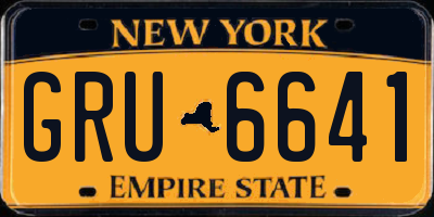 NY license plate GRU6641
