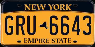 NY license plate GRU6643