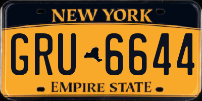 NY license plate GRU6644