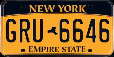 NY license plate GRU6646