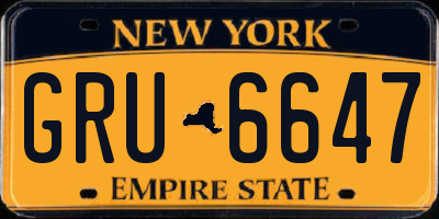NY license plate GRU6647