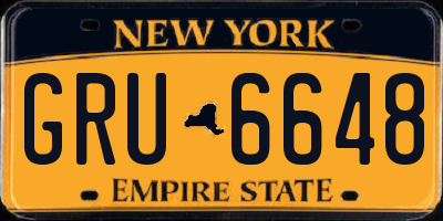 NY license plate GRU6648