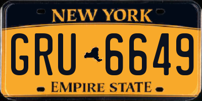 NY license plate GRU6649