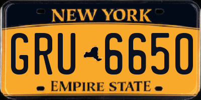 NY license plate GRU6650