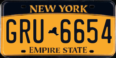 NY license plate GRU6654