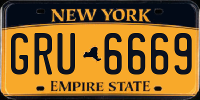 NY license plate GRU6669
