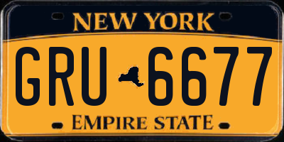 NY license plate GRU6677