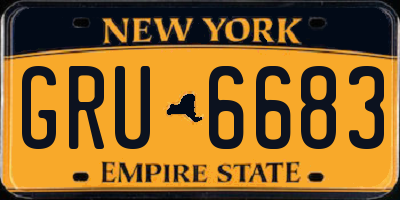 NY license plate GRU6683