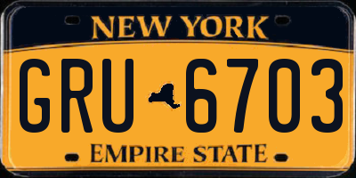 NY license plate GRU6703