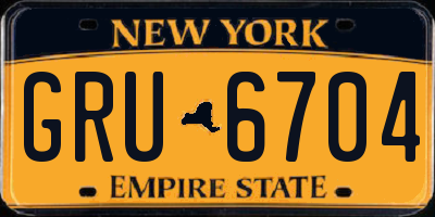 NY license plate GRU6704