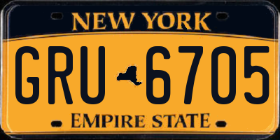 NY license plate GRU6705