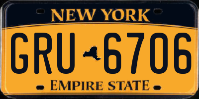 NY license plate GRU6706