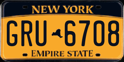 NY license plate GRU6708