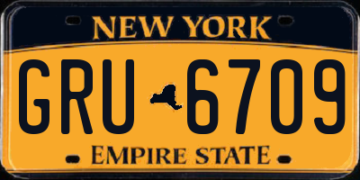 NY license plate GRU6709