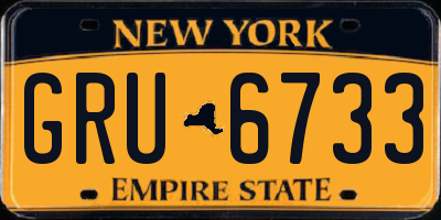 NY license plate GRU6733
