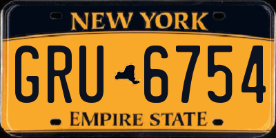 NY license plate GRU6754