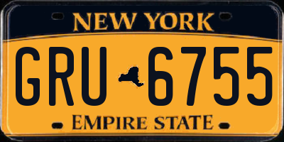 NY license plate GRU6755