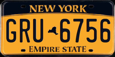 NY license plate GRU6756