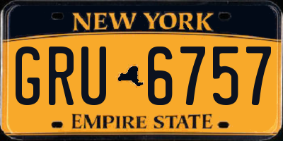 NY license plate GRU6757