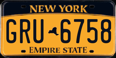 NY license plate GRU6758