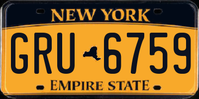 NY license plate GRU6759