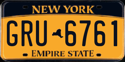NY license plate GRU6761