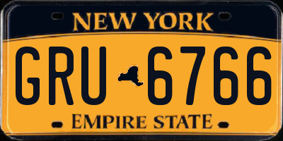NY license plate GRU6766