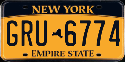 NY license plate GRU6774