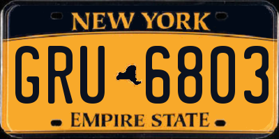 NY license plate GRU6803
