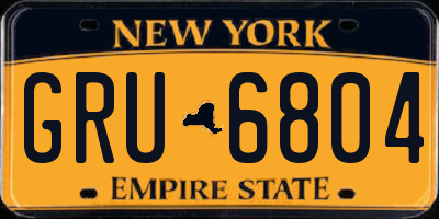 NY license plate GRU6804