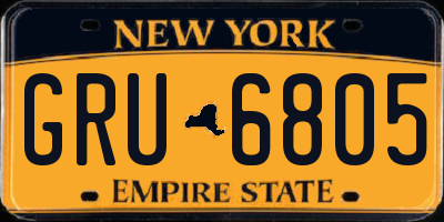 NY license plate GRU6805