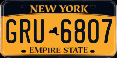 NY license plate GRU6807