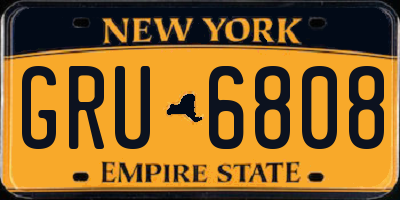 NY license plate GRU6808