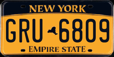 NY license plate GRU6809