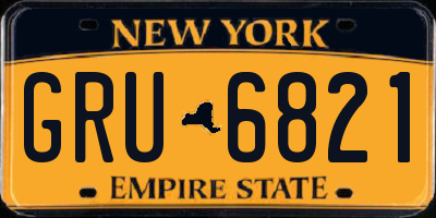 NY license plate GRU6821