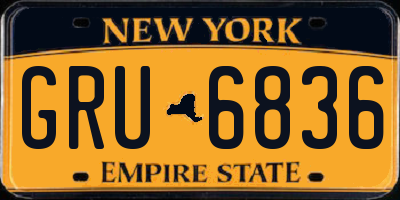 NY license plate GRU6836