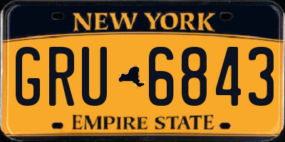 NY license plate GRU6843