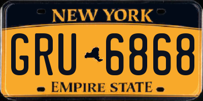 NY license plate GRU6868