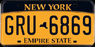 NY license plate GRU6869