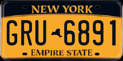 NY license plate GRU6891