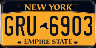 NY license plate GRU6903