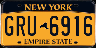 NY license plate GRU6916